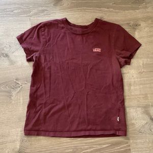 Burgundy XS Vans t shirt